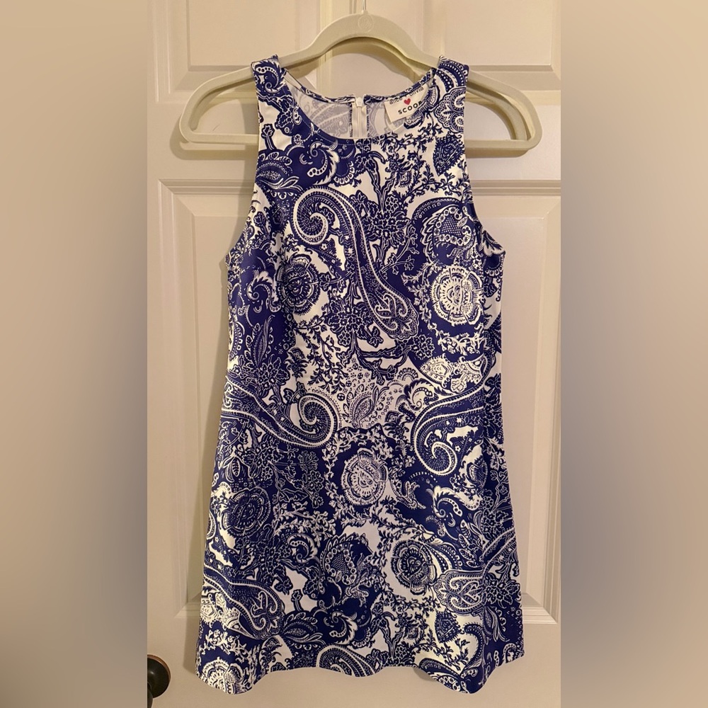 Alice + Olivia Blue and White Dress